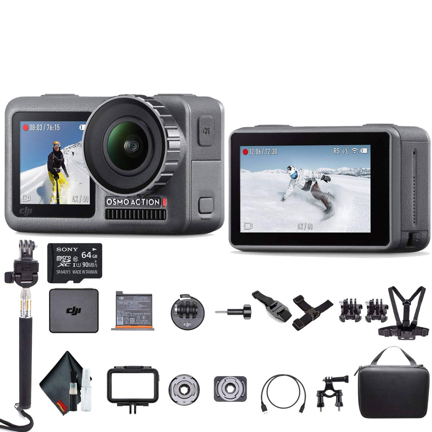 DJI - Osmo Action 4K HDR Waterproof Dual Screen Camera - Action Kit