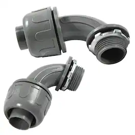 HQRP - 2-Pack 3/4 in Liquid-Tight 90-Degree Nonmetallic PVC Conduit Connector - UL Listed - Gray
