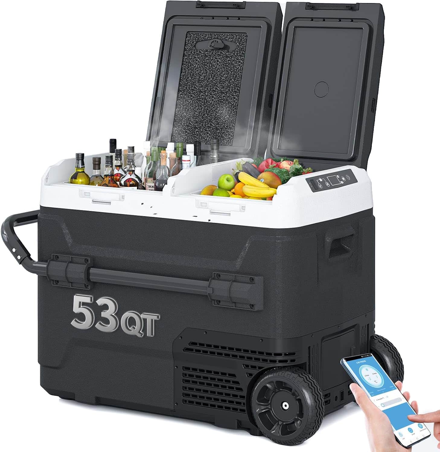 Circus Cirle - 53QT(50L) Portable Car Refrigerator - Black