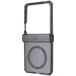 Itskins - Hybrid R Clear Hinge Magnetic Case for Samsung Galaxy Z Flip7 - Smoke - Black
