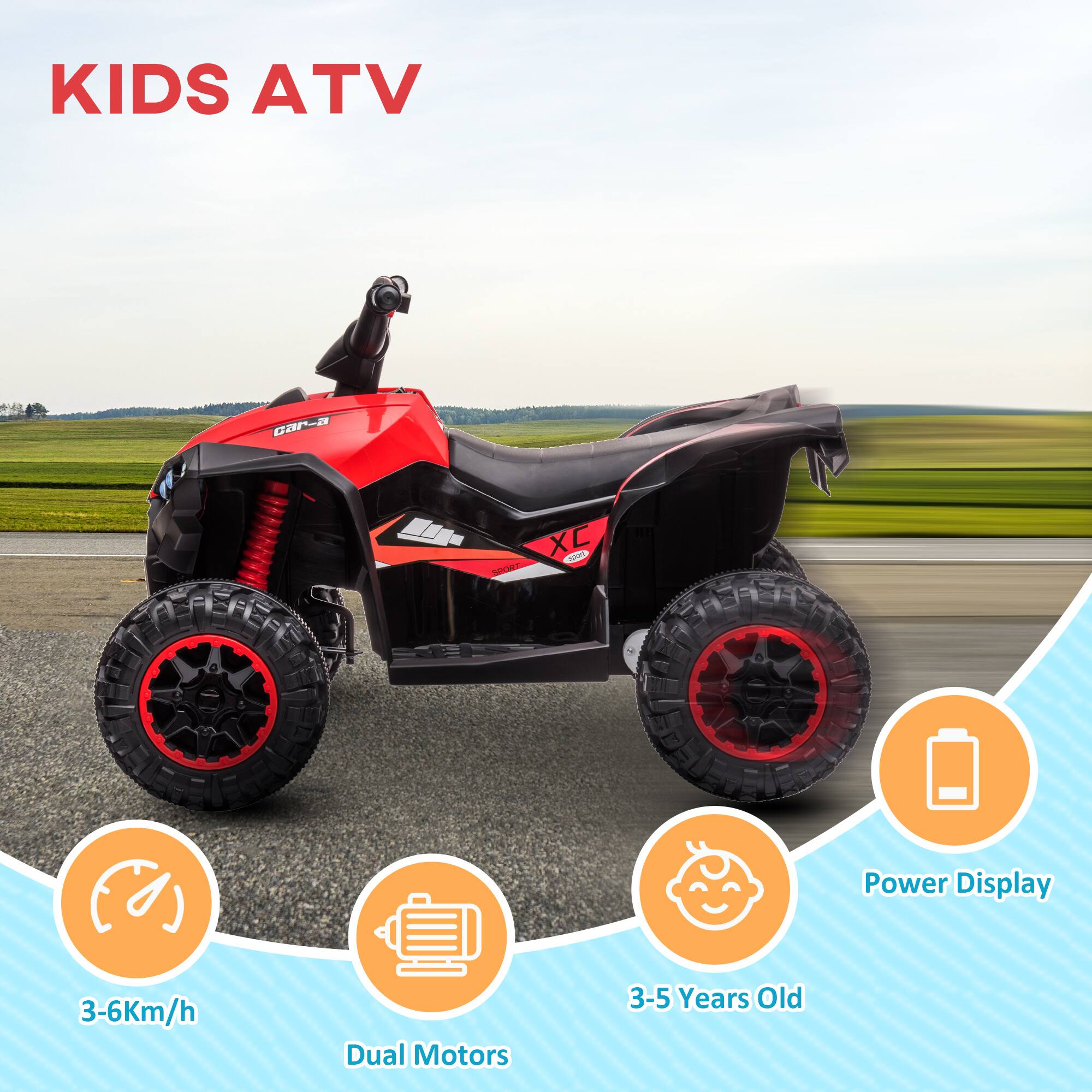 KIDS ATV

- Gar-2
- XLE

Features:
- 3-6Km/h
- Dual Motors
- Power Display
- 3-5 Years Old
