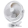 Front. VEVOR - Portable Clip Fan, Rechargeable Clip On Fan, USB Port with 3 Speeds & Circulation Mode, Strong Airflow Sturdy Clamp - White.
