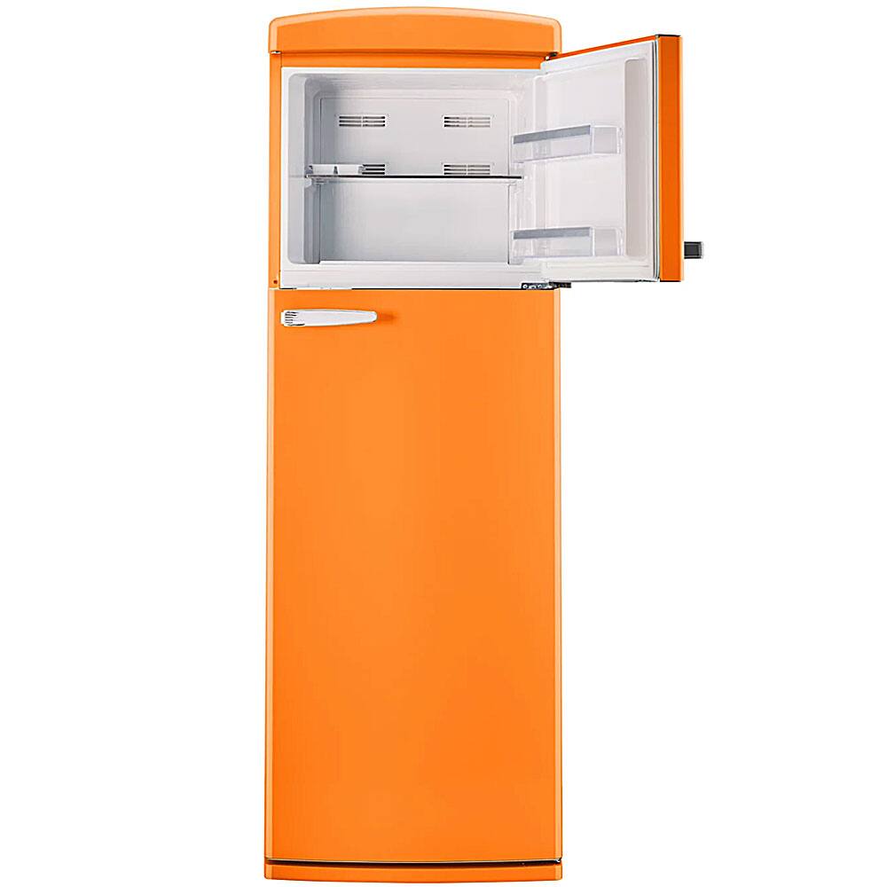 Angle. Unique Appliances - Unique Appliances 11 CuFt Classic Retro Top Freezer Refrigerator in Creamsicle Orange - Creamsicle Orange.