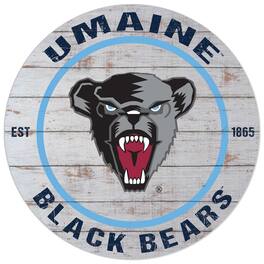 Jardine - Maine Black Bears 20'' x 20'' Indoor/Outdoor Weathered Circle Sign - White