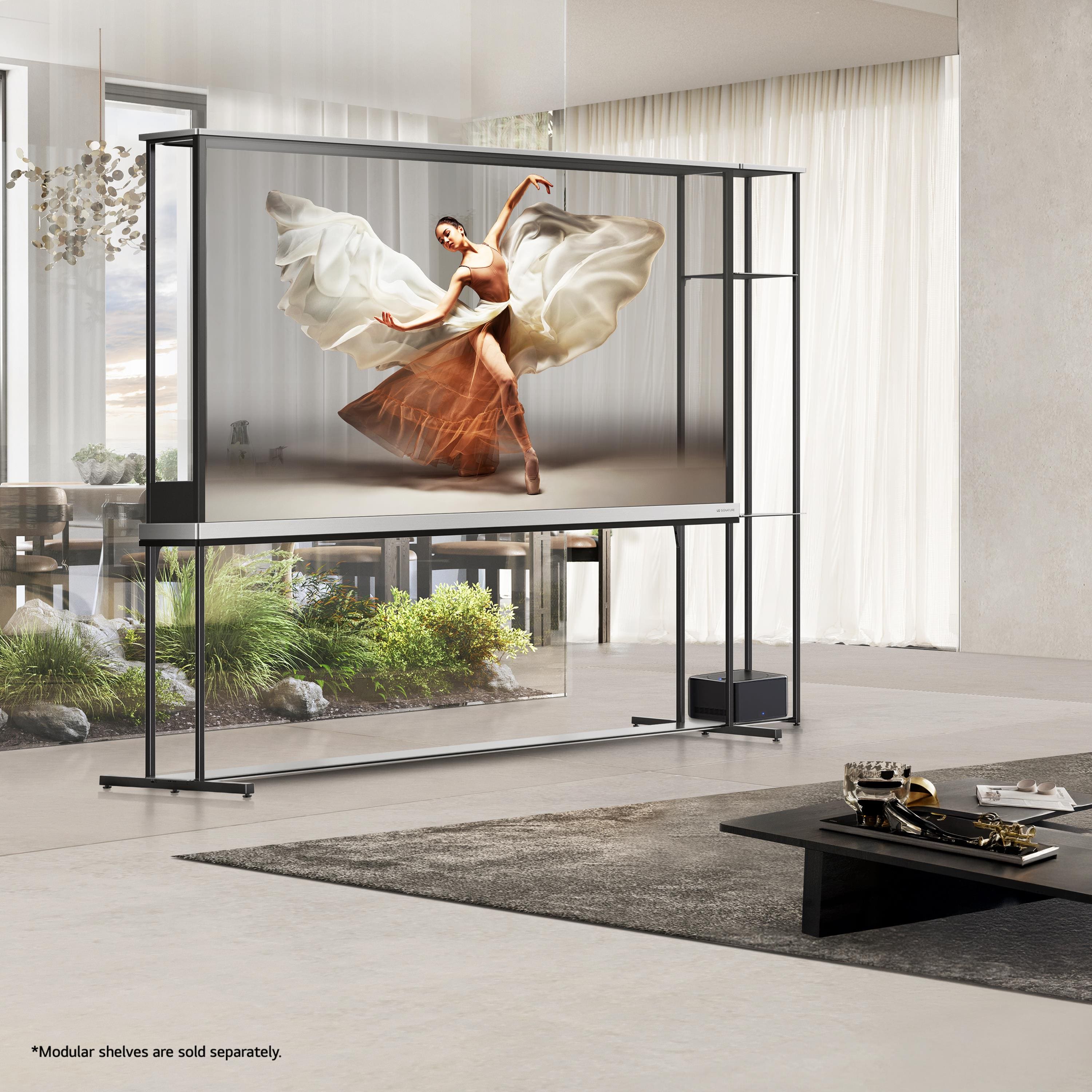 Modular shelves are sold separately.