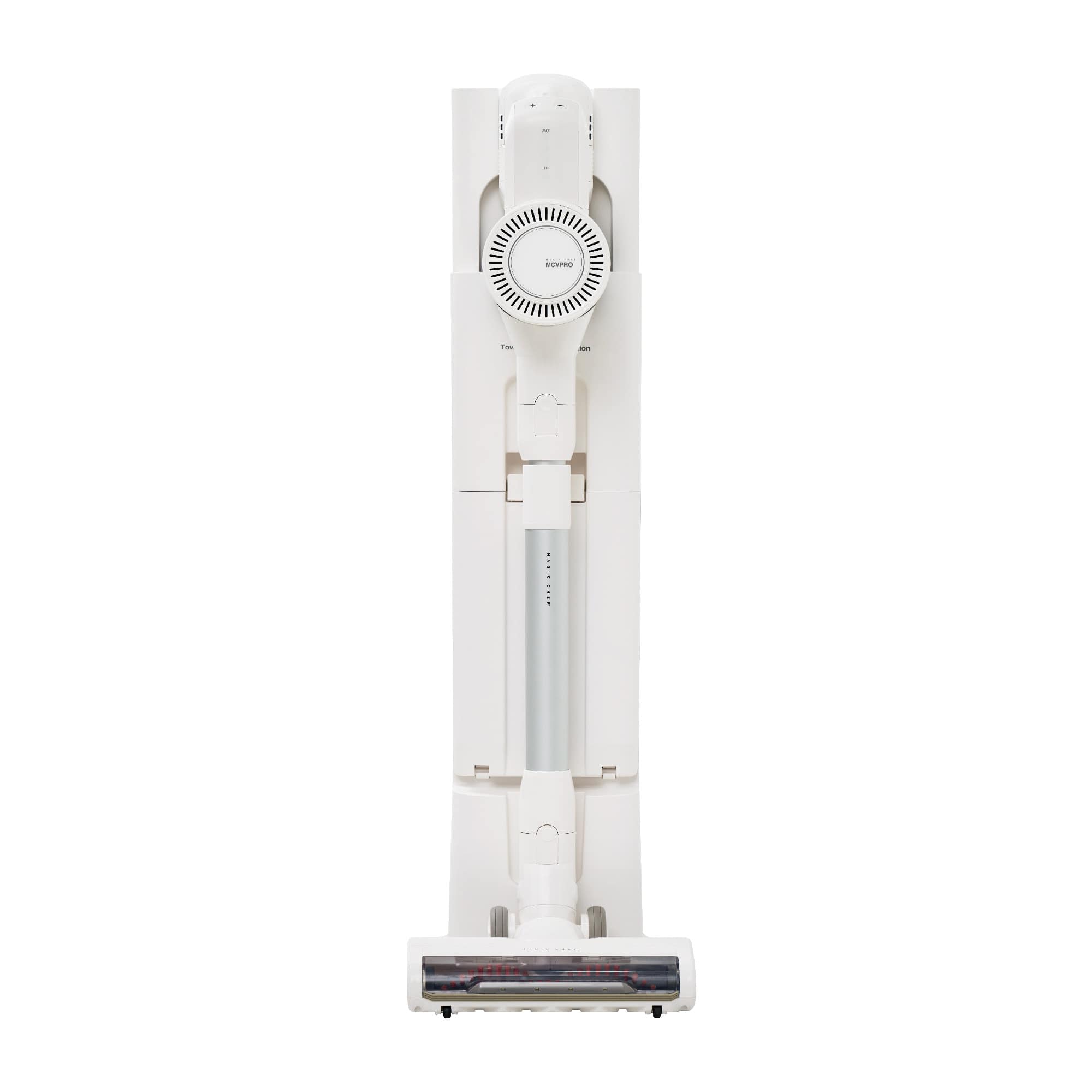 Magic Chef - Bagless Cordless Self-Cleaning Stick Vacuum and Charging Tower with HEPA Filter in White