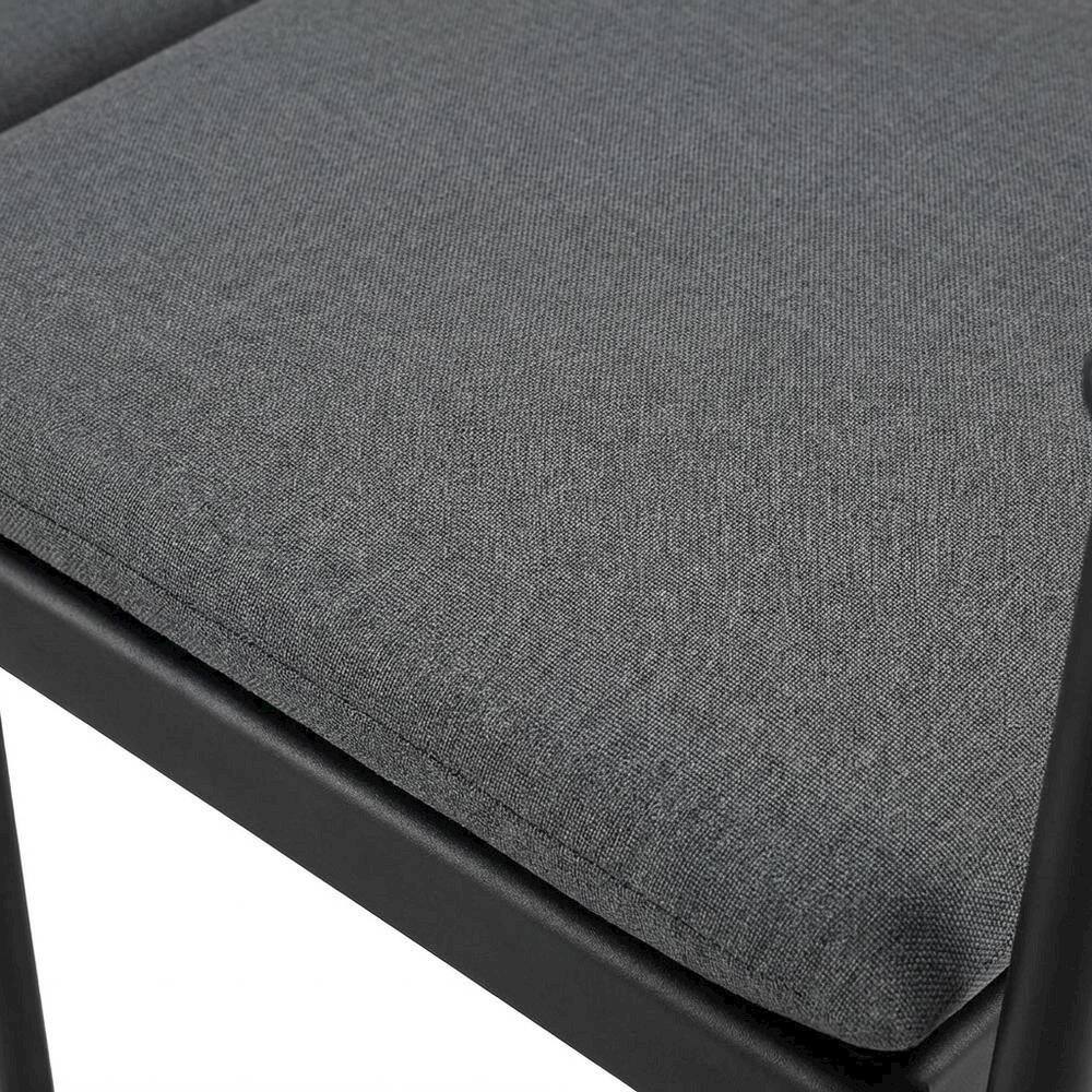 Alt View 1. Outdoor Escape - Stackable outdoor aluminum dining chairs set of 2, backrest, lightweight design - Gray.