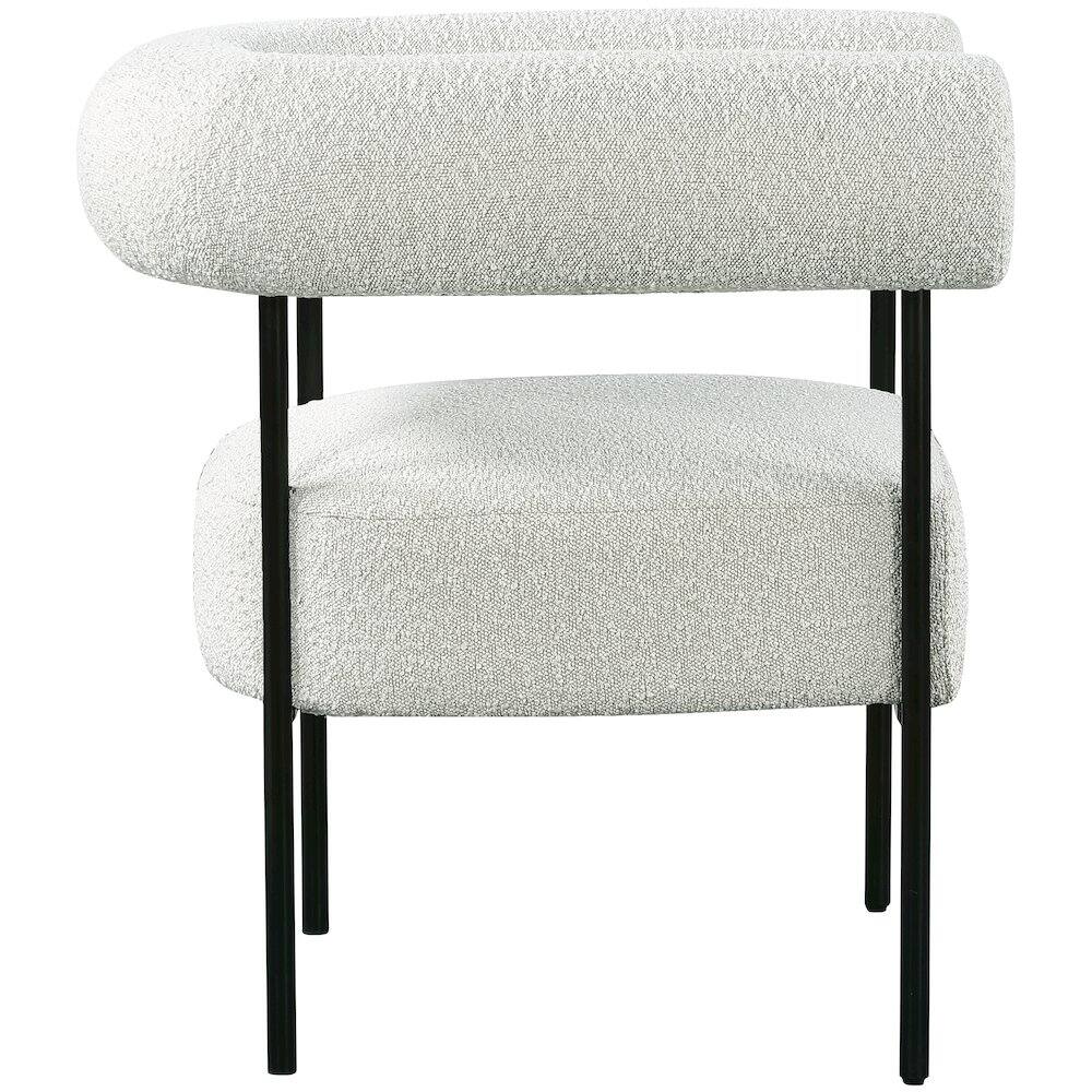 Alt View 3. Meridian Furniture - Blake Cream Boucle Fabric Accent Chair - Beige.