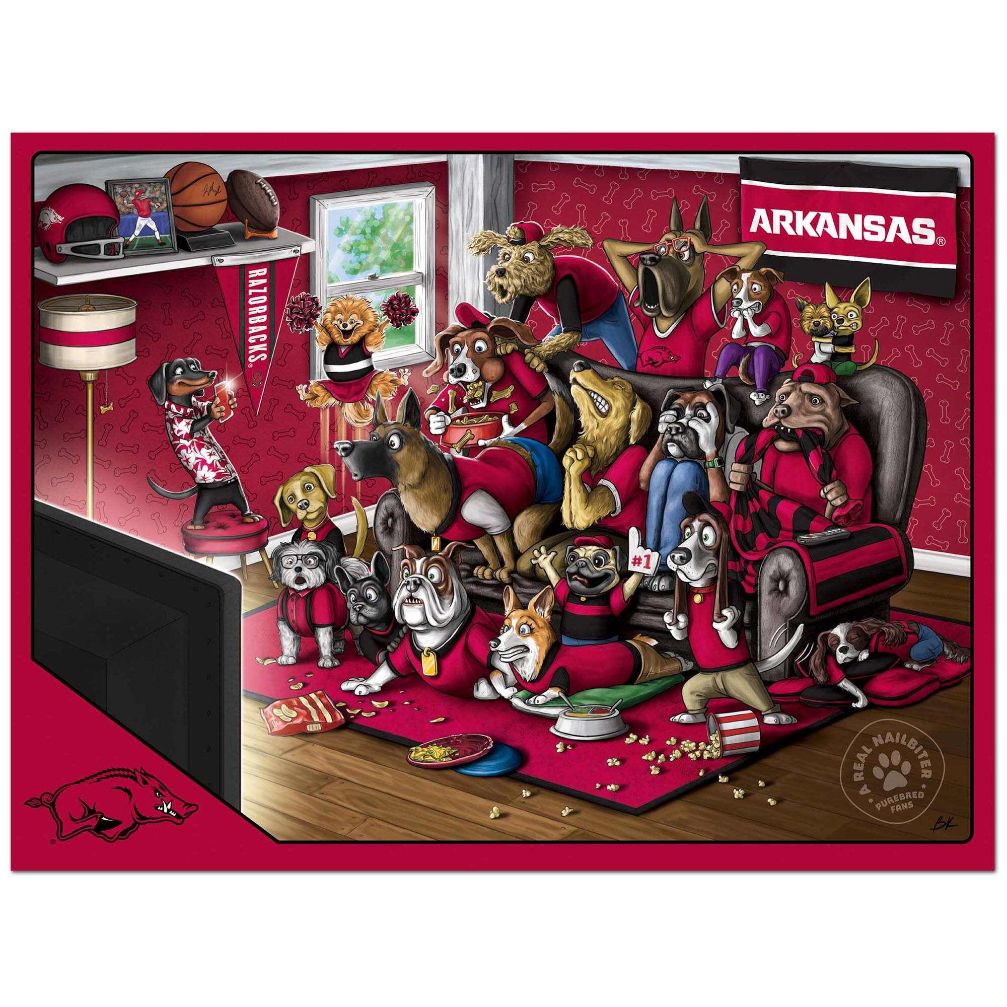 H RAZORBACKS. ARKANSAS #1 SA REAL NAILBITER A FURBRED FANS