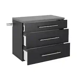Prepac - HangUps 3-Drawer Base Storage Cabinet - Black