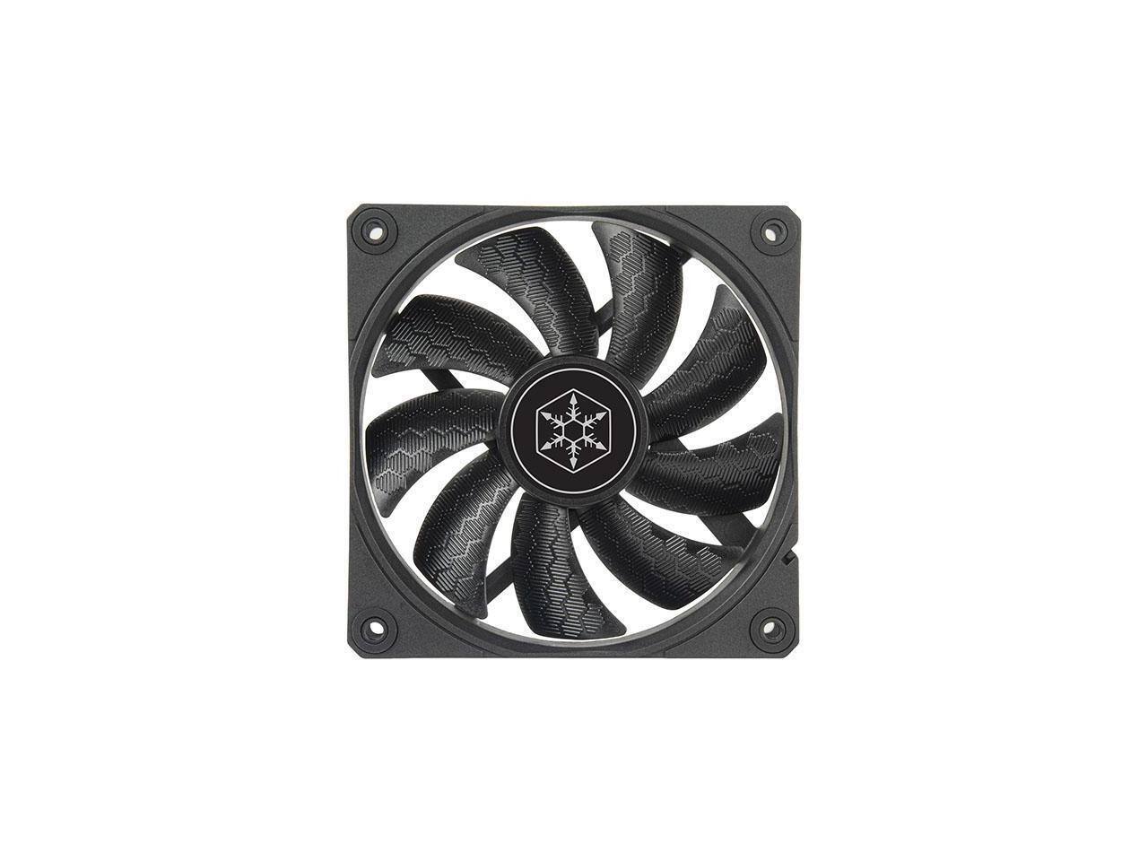 Left. SilverStone - Performance enhanced 120mm PWM fan - Black.