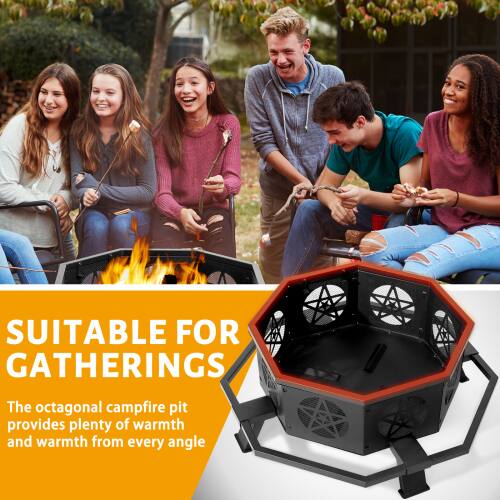SUITABLE FOR GATHERINGS

The octagonal campfire pit provides plenty of warmth and warmth from every angle