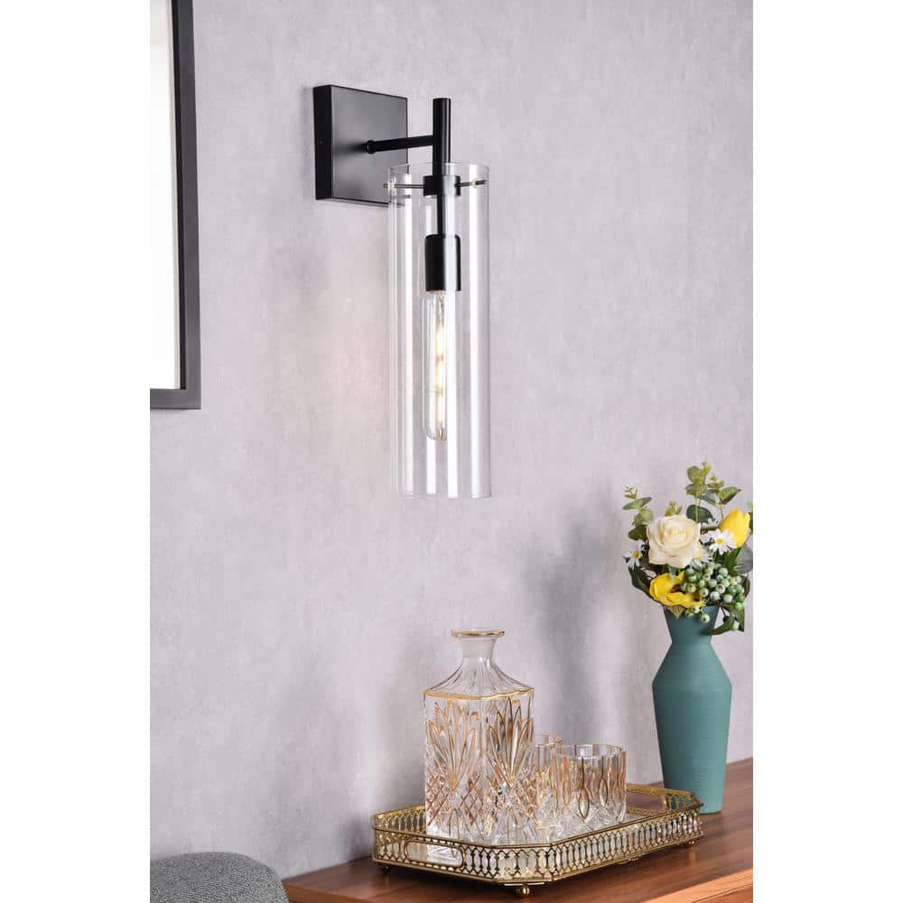 Living District - Savant 1 light black wall sconce - Black And Clear price history on PriceWatchPro