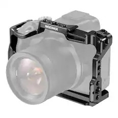 Front. Neewer - Aluminum Camera Cage with NATO Rail, Arca QR & Cold Shoe - Black.