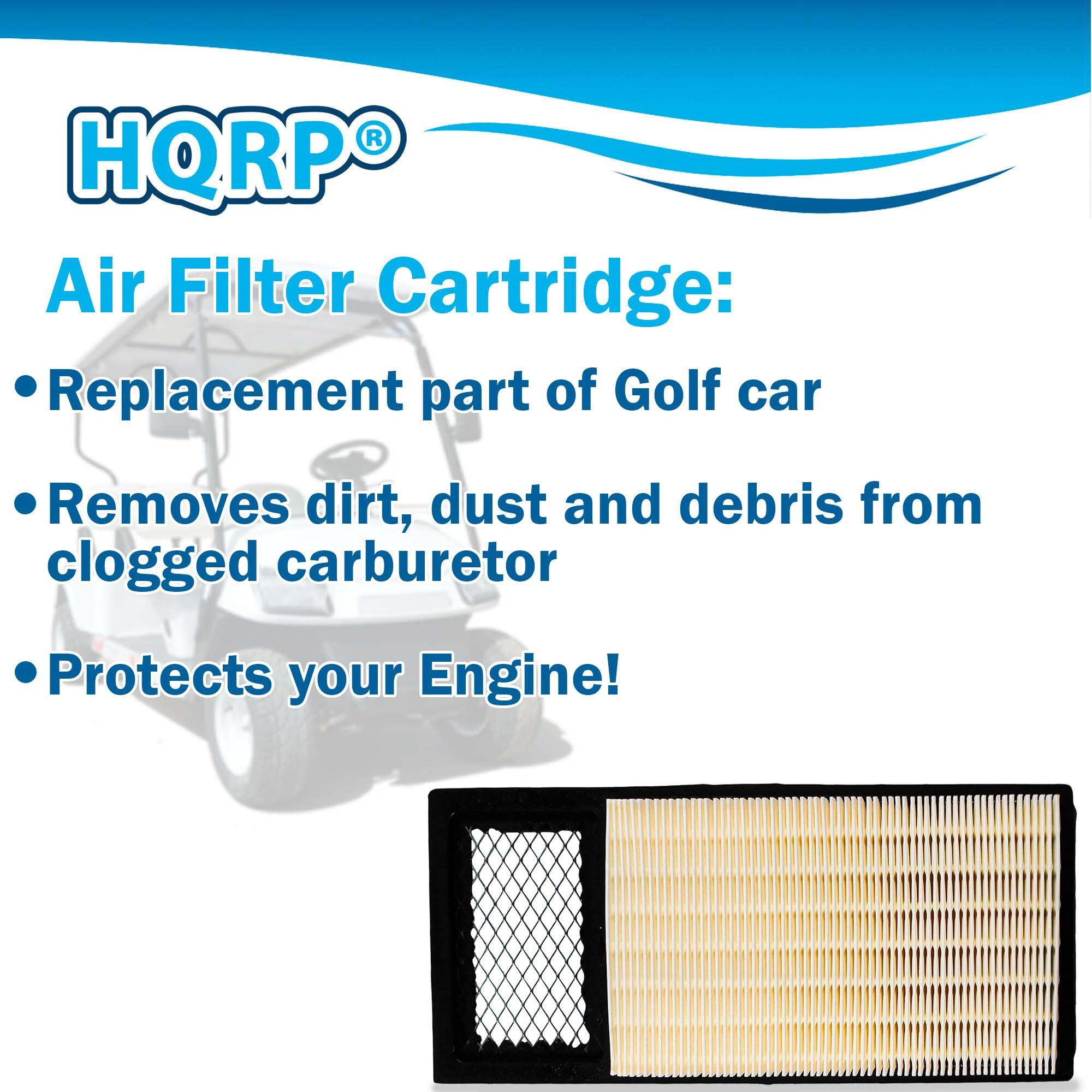 HQRP® Air Filter Cartridge:  
- Replacement part of Golf car  
- Removes dirt, dust and debris from clogged carburetor  
- Protects your Engine!