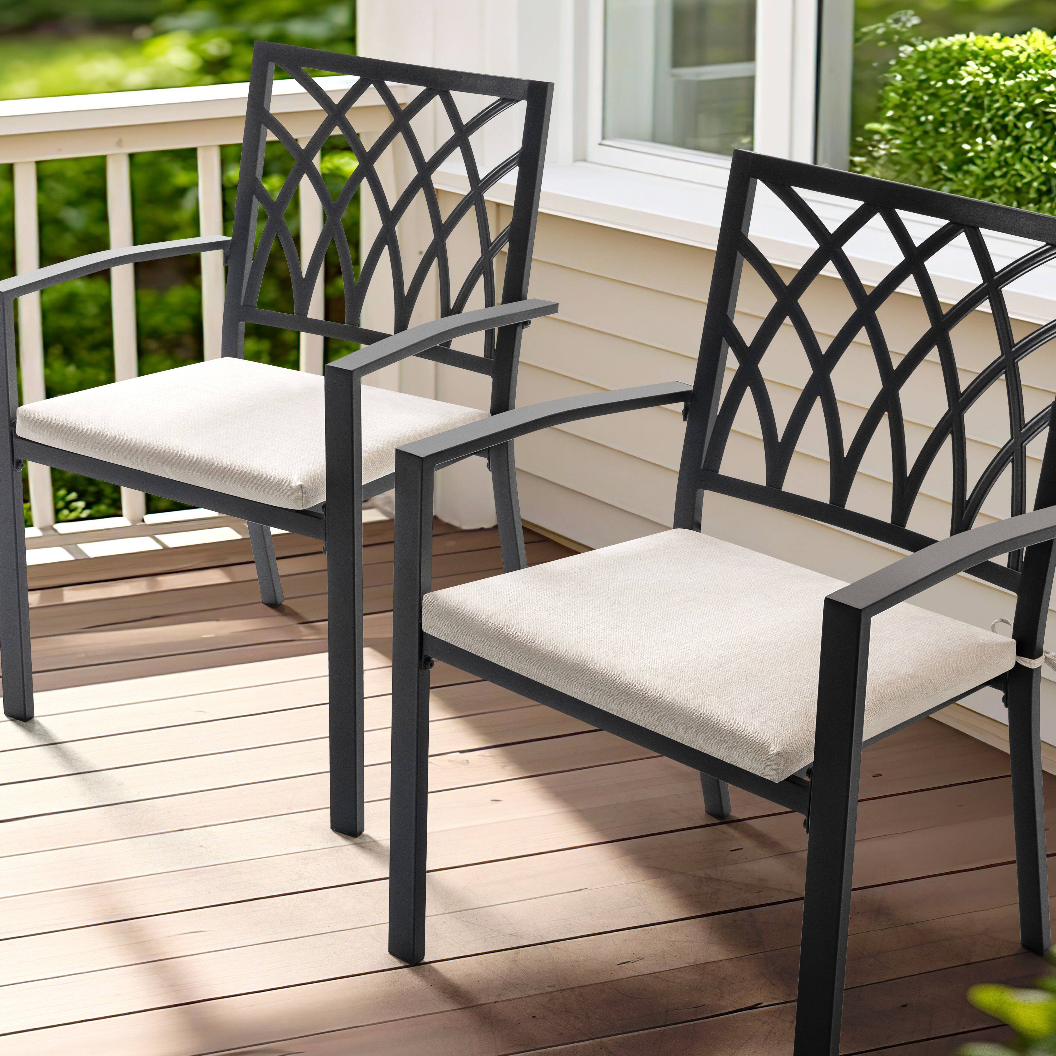 Angle. Nuu Garden - Patio 2-Piece Seat Cushions Outdoor Chair Pads with Zipper - Beige.