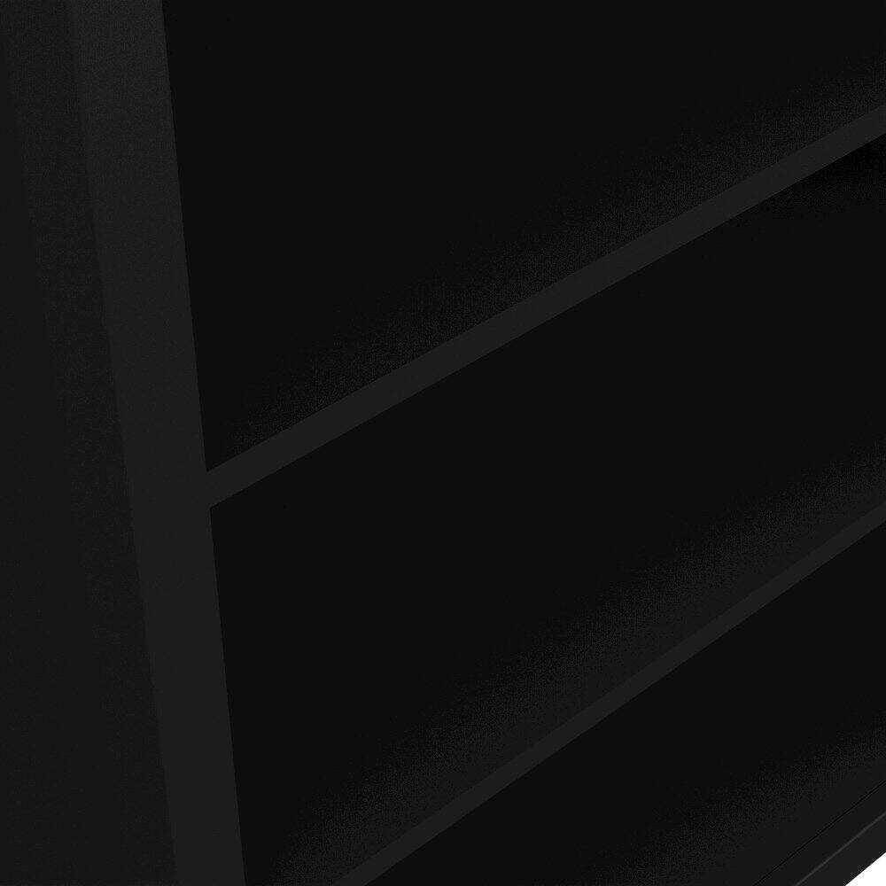 Back. Tvilum - Adjustable 6 Shelf Bookcase, Open Storage Home Office Bookshelf Matte - Black.
