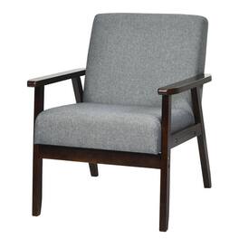 Kadyn - Lounge Chair, Accent Armchair Leisure Chair,Accent Sofa Chair,Solid Rubber Wood Fabric Accent Armchair - Gray