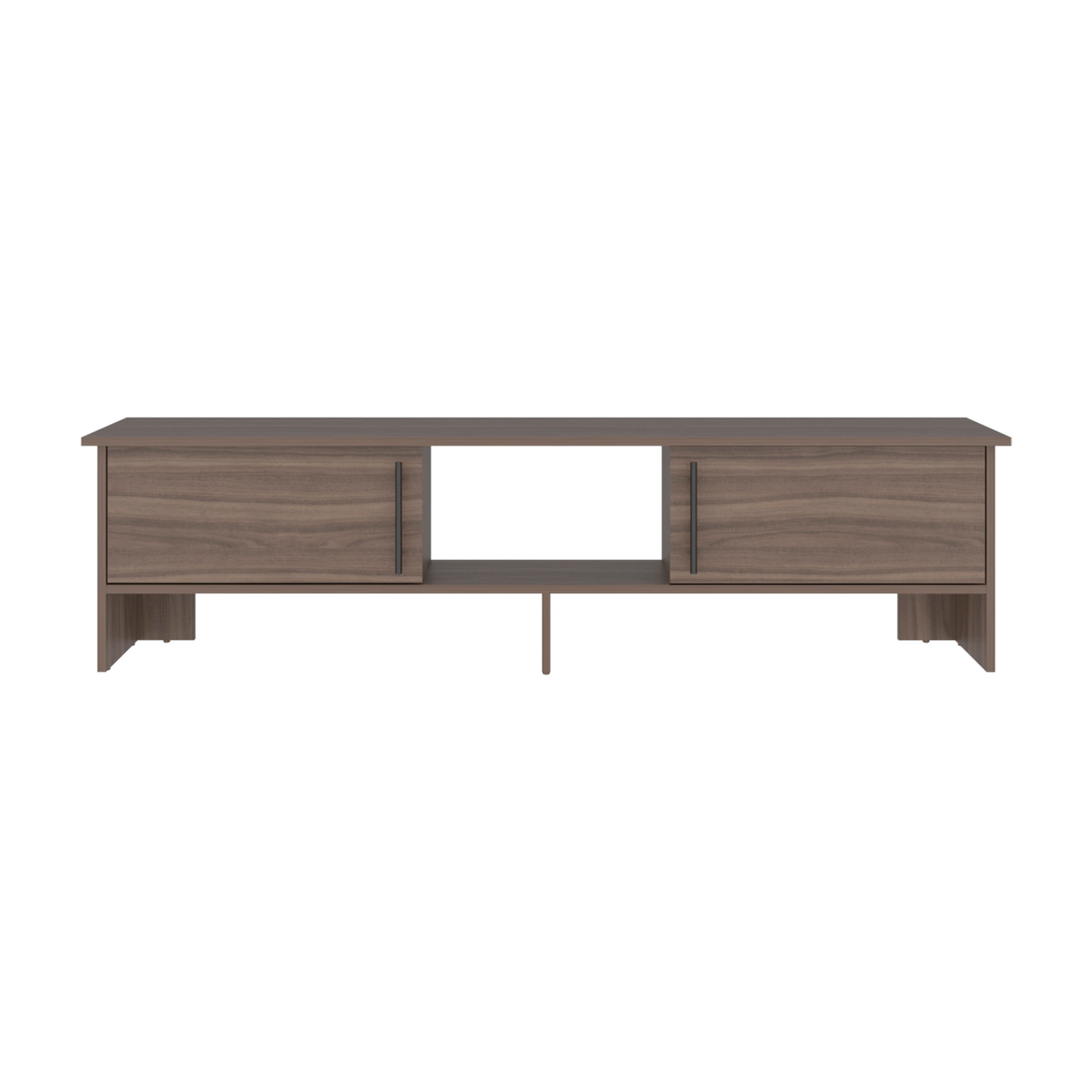 Left. TuHome - Modern Laminate Wood TV Stand and Entertainment Center, Fits TVs up to 65-Inch - Light Oak.