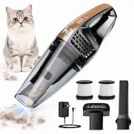 COQOOL - Cordless Handheld Vacuum, 18000Pa Portable Vacuum Cleaner, Rechargeable, 2 Modes, 2 Filters, for Home & Car - Black