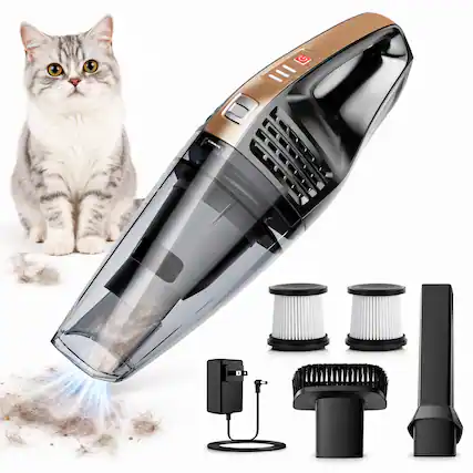 Front. COQOOL - Cordless Handheld Vacuum, 18000Pa Portable Vacuum Cleaner, Rechargeable, 2 Modes, 2 Filters, for Home & Car - Black.