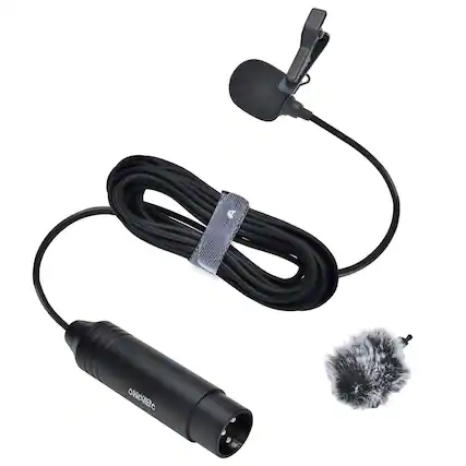 Front. TECH SAFARI - Xlr Pin Microphone Cvm v02c Clip Unidirectional Lavalier 48v Phantom Power Video For Canon sony panasonic C - Default.
