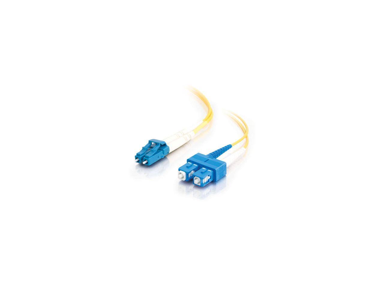 Alt View 3. Cables to Go - C2G 28523 OS2 Fiber Optic Cable - LC-SC 9/125 Duplex Single-Mode PVC Fiber Cable, Yellow (32.8 Feet, 10 Meters).