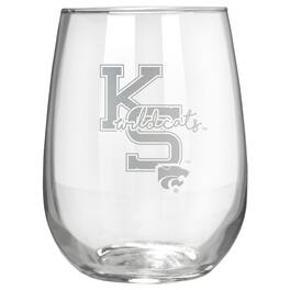 Great American Products - Kansas State Wildcats Etched 17oz. City Stemless Wine Glass - Multicolor