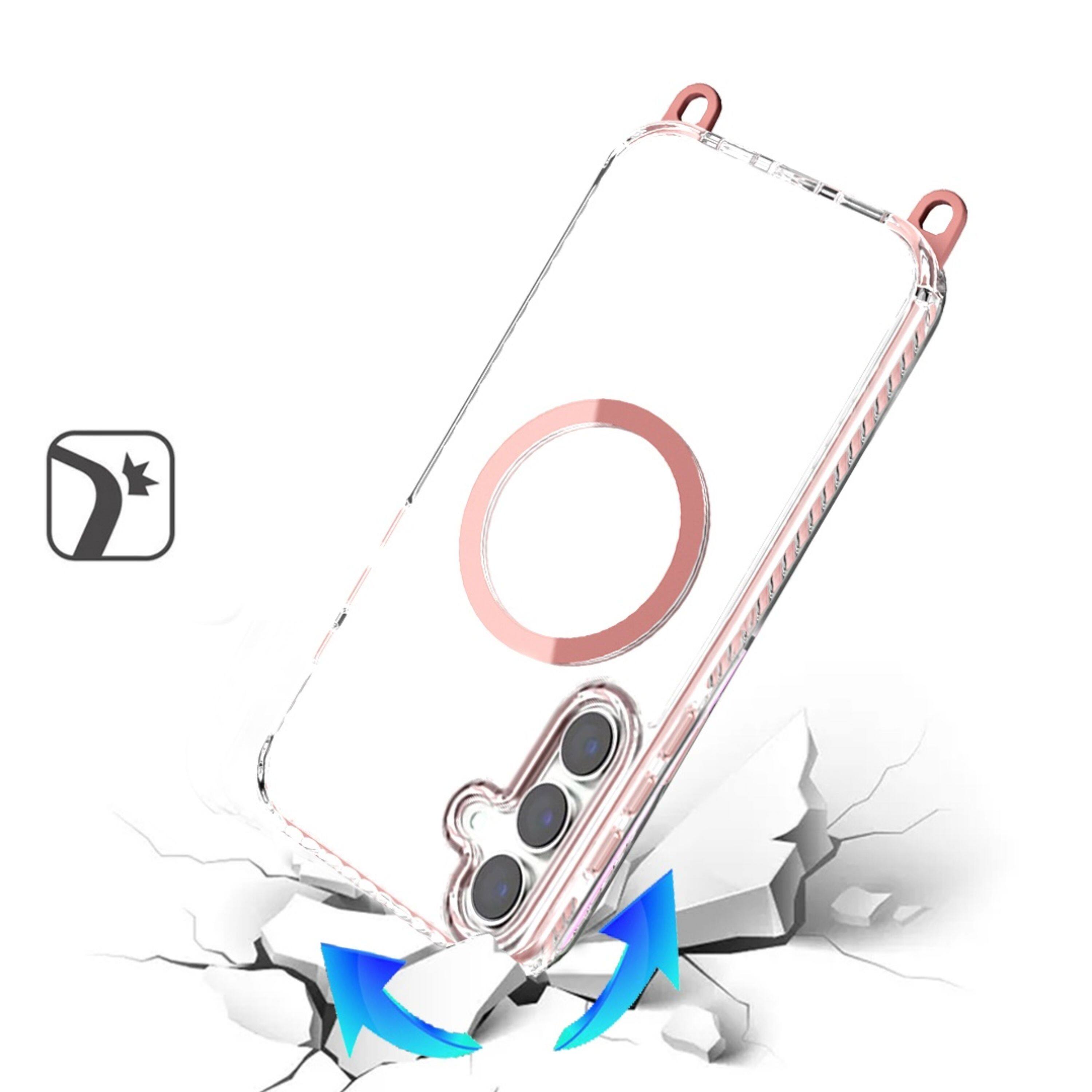 Left. Kitcheniva - Transparent Phone Case With Matching Lanyard Tempered Glass For Samsung Galaxy S26 Plus Light Pink - Light Pink.