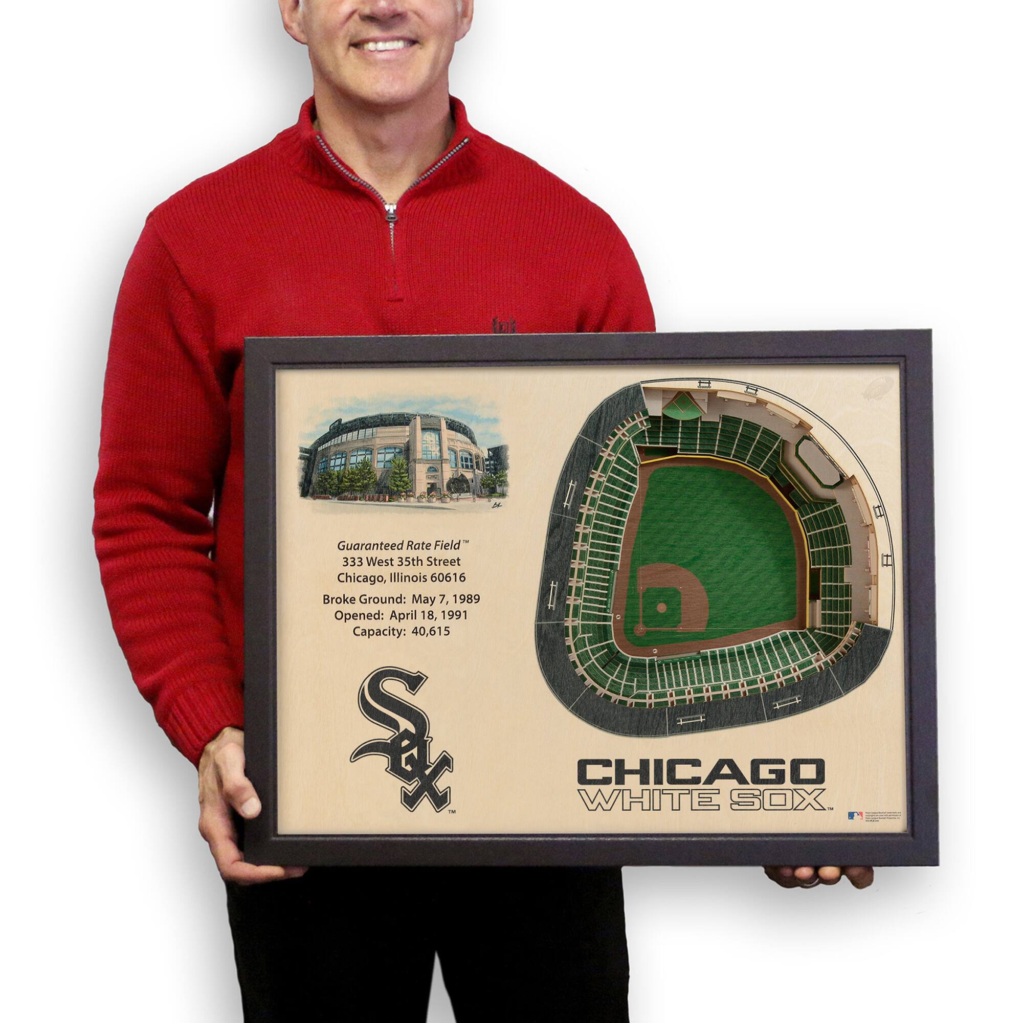 Guaranteed Rate Field  
333 West 35th Street  
Chicago, Illinois 60616  
Broke Ground: May 7, 1989  
Opened: April 18, 1991  
Capacity: 40,615  

CHICAGO WHITE SOX