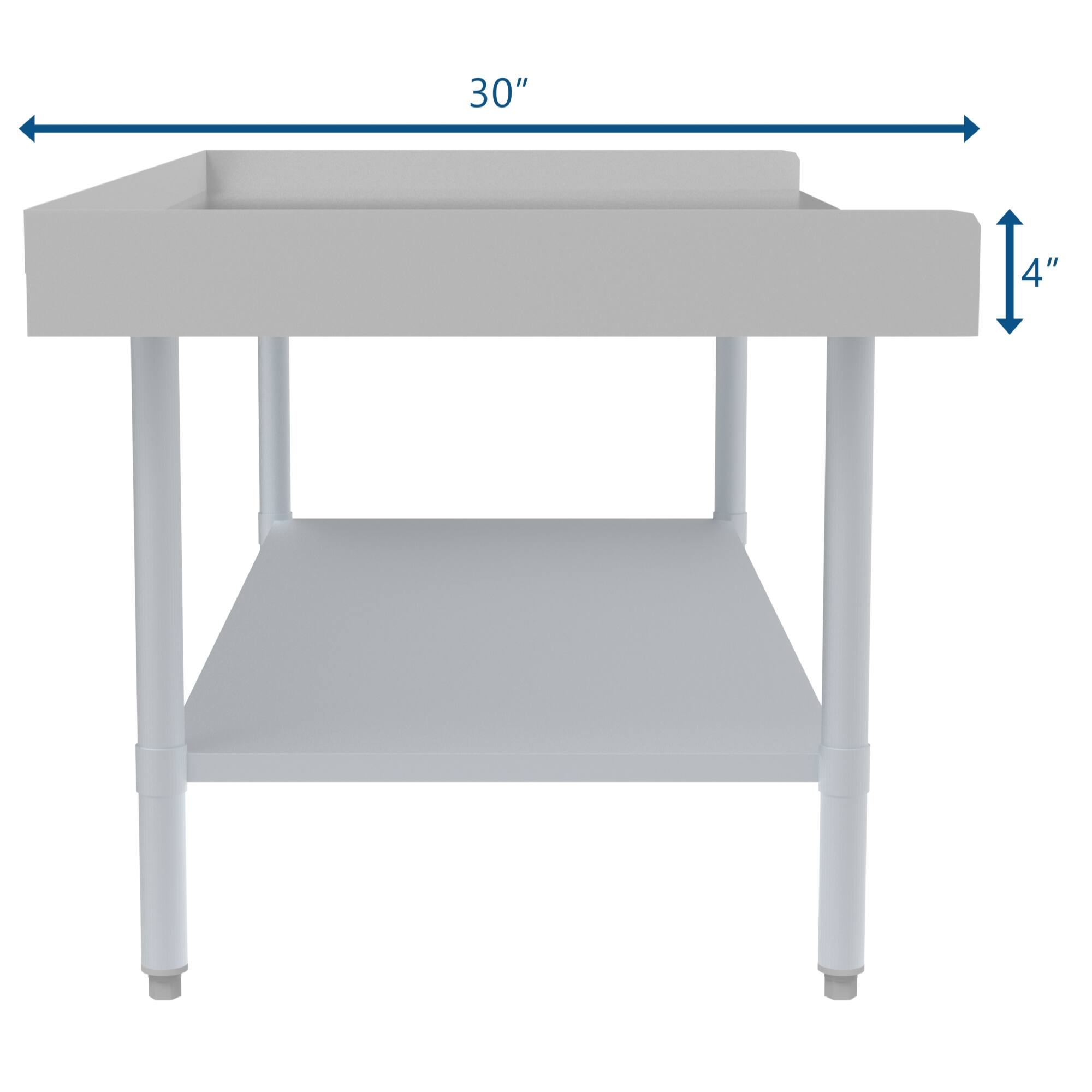Alt View 5. Koolmore - 30" x  60" 16-Gauge Stainless Steel Equipment Stand with Galvanized Undershelf, EQT-163060. - Silver.