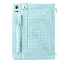 Dteck - Crossbody Handbag Case for iPad A16 11" 2025/iPad 10th Gen 10.9" 2022, PU Leather Folio Stand Cover with Pencil Holder - Blue