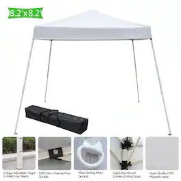 Winado - New 8'x8' EZ Pop Up Canopy Wedding Party Tent Folding Gazebo Shade Shelter White