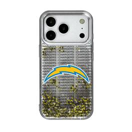 Keyscaper - NFL - Los Angeles Chargers iPhone Text Backdrop Design Glitter Case - 15 - Multicolor