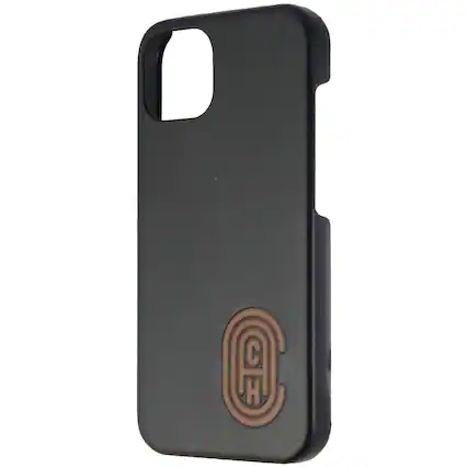 Front. Coach - Coach Leather Slim Wrap Case for Apple iPhone 13 / 14 - Black - Black.