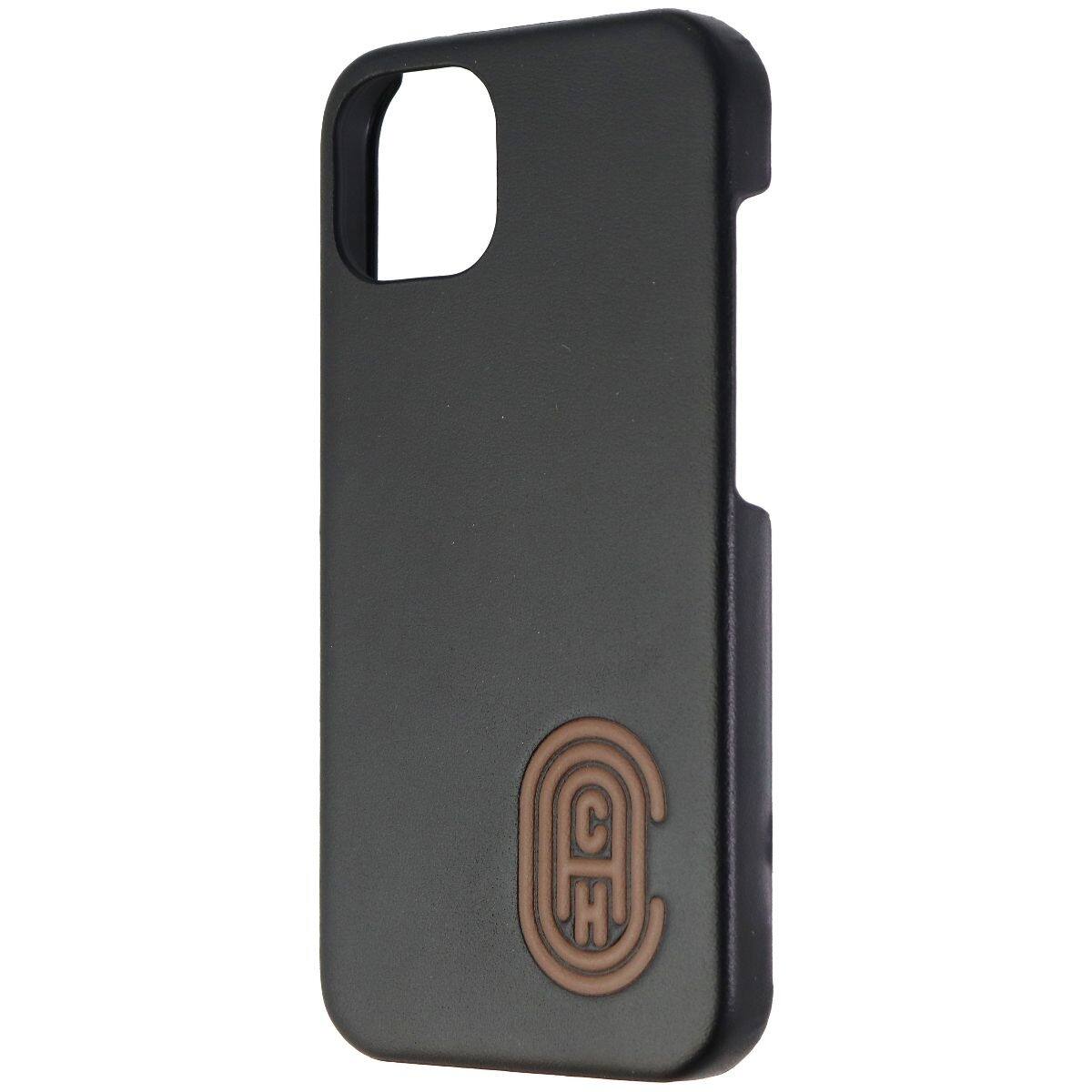 Front. Coach - Coach Leather Slim Wrap Case for Apple iPhone 13 / 14 - Black - Black.