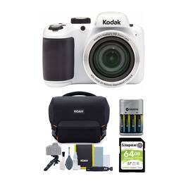 Kodak - Pixpro AZ401 Astro Zoom Digital Camera (White) with 64GB SD Card Bundle