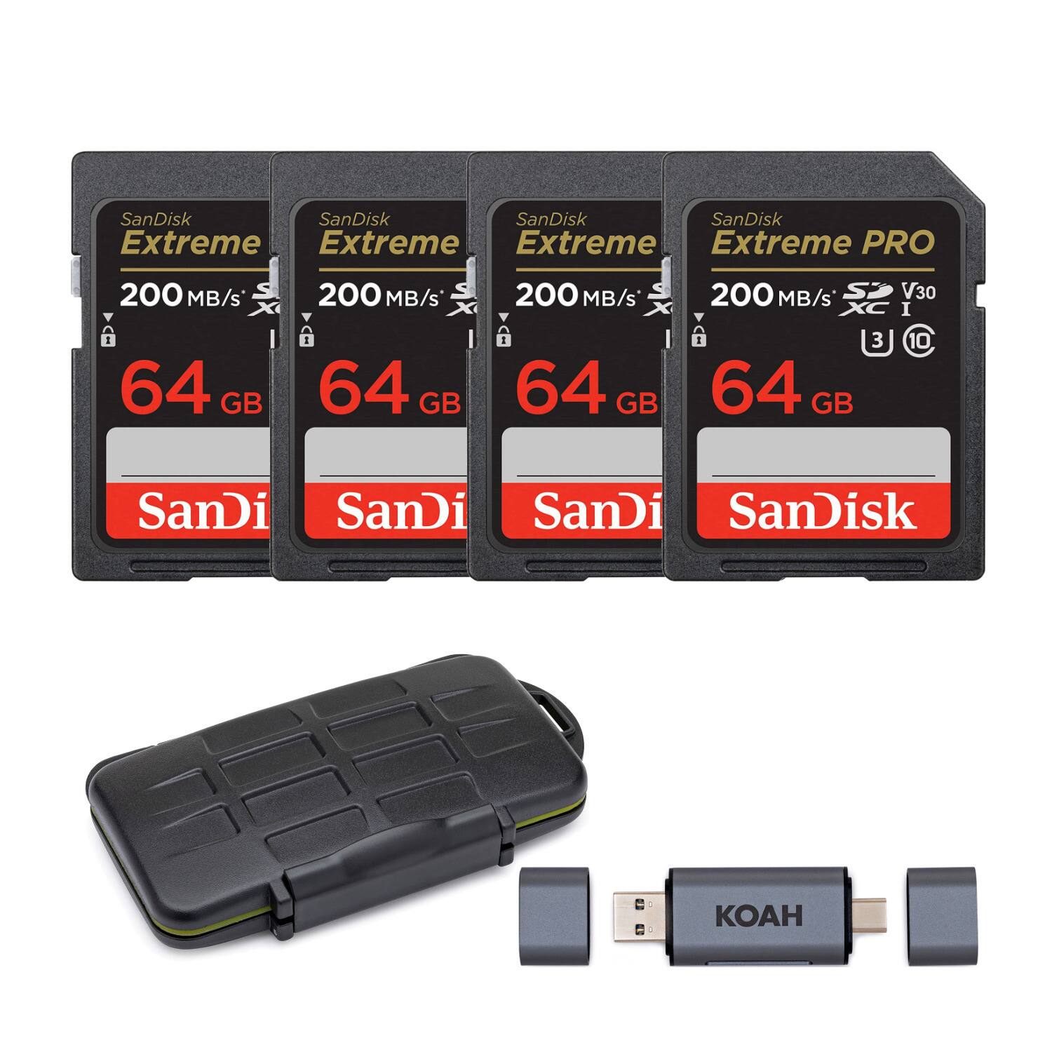 SanDisk Extreme PRO  
200 MB/s  
64 GB  
V30  
U3  
10  

SanDisk Extreme  
200 MB/s  
64 GB  

SanDisk Extreme  
200 MB/s  
64 GB  

SanDisk Extreme  
200 MB/s  
64 GB  

SanDisk Extreme PRO  
200 MB/s  
64 GB  
V30  
U3  
10  

KOAH