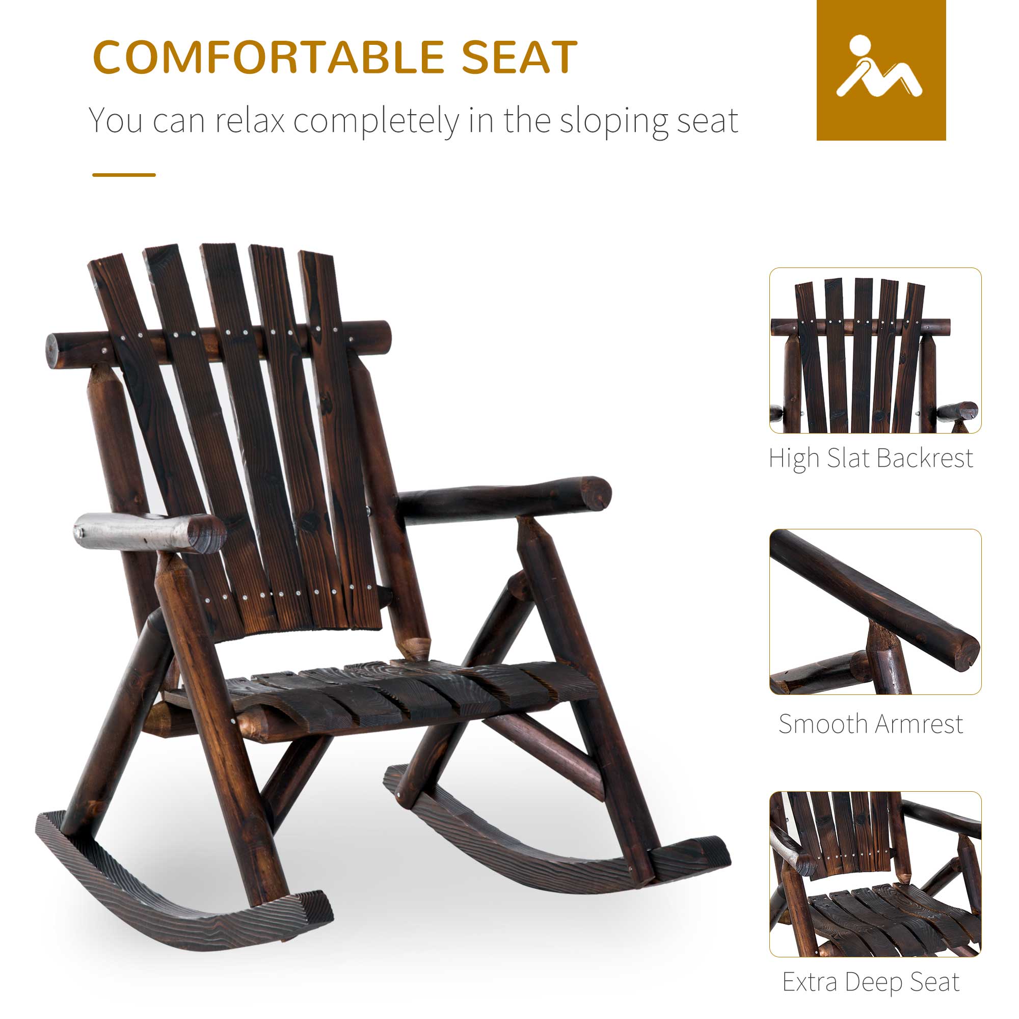 COMFORTABLE SEAT
You can relax completely in the sloping seat

High Slat Backrest
Smooth Armrest
Extra Deep Seat