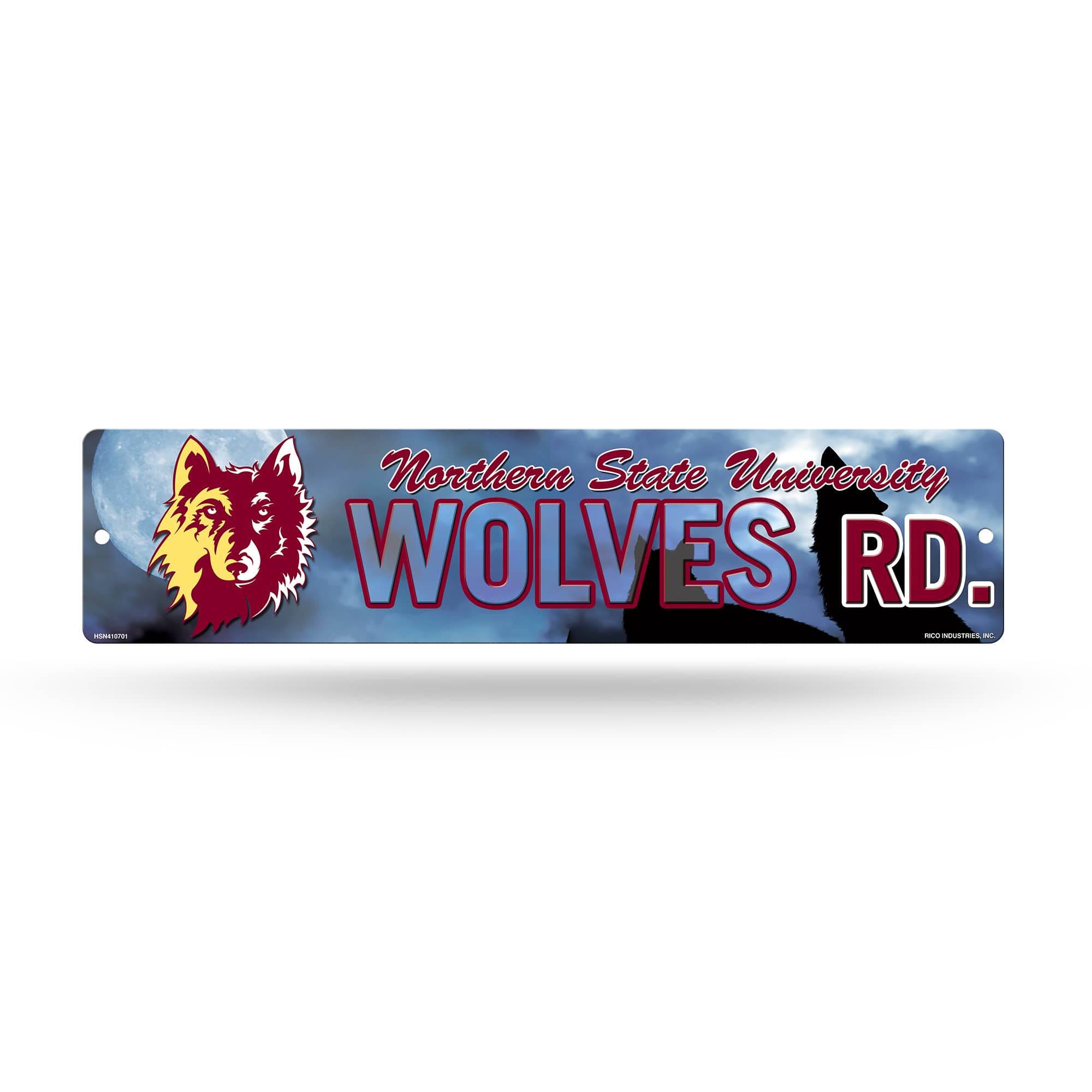 Rico Industries - Northern State Wolves 16" Street Sign for garage, office, man cave or any wall - Multi