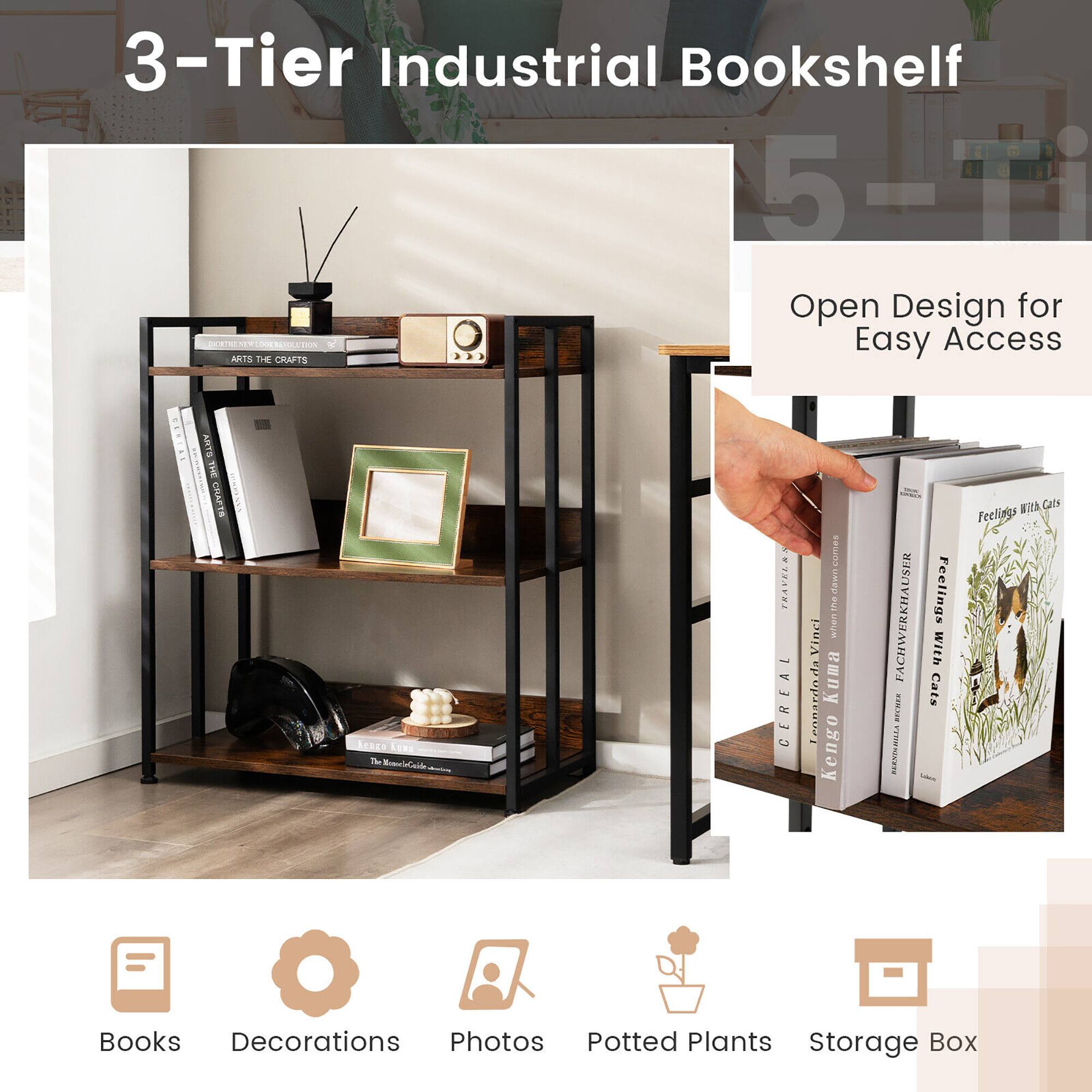 3-Tier Industrial Bookshelf 5-Tier Open Design for DIGITAL LOOK SOLUTION Easy Access ARTS THE CRAFTS

ARTS THE CRAFTS
Keago KUDI The Nomadic Salde-Auding
TRAVEL CEREAL
comes BARGER the Vinci when Leonardo Kuma Kengo
NECHER FACHWERKHAUSER BERND&HILLA
Feelings With Cats
dill Cats Feelings

Books Decorations Photos Potted Plants Storage Box