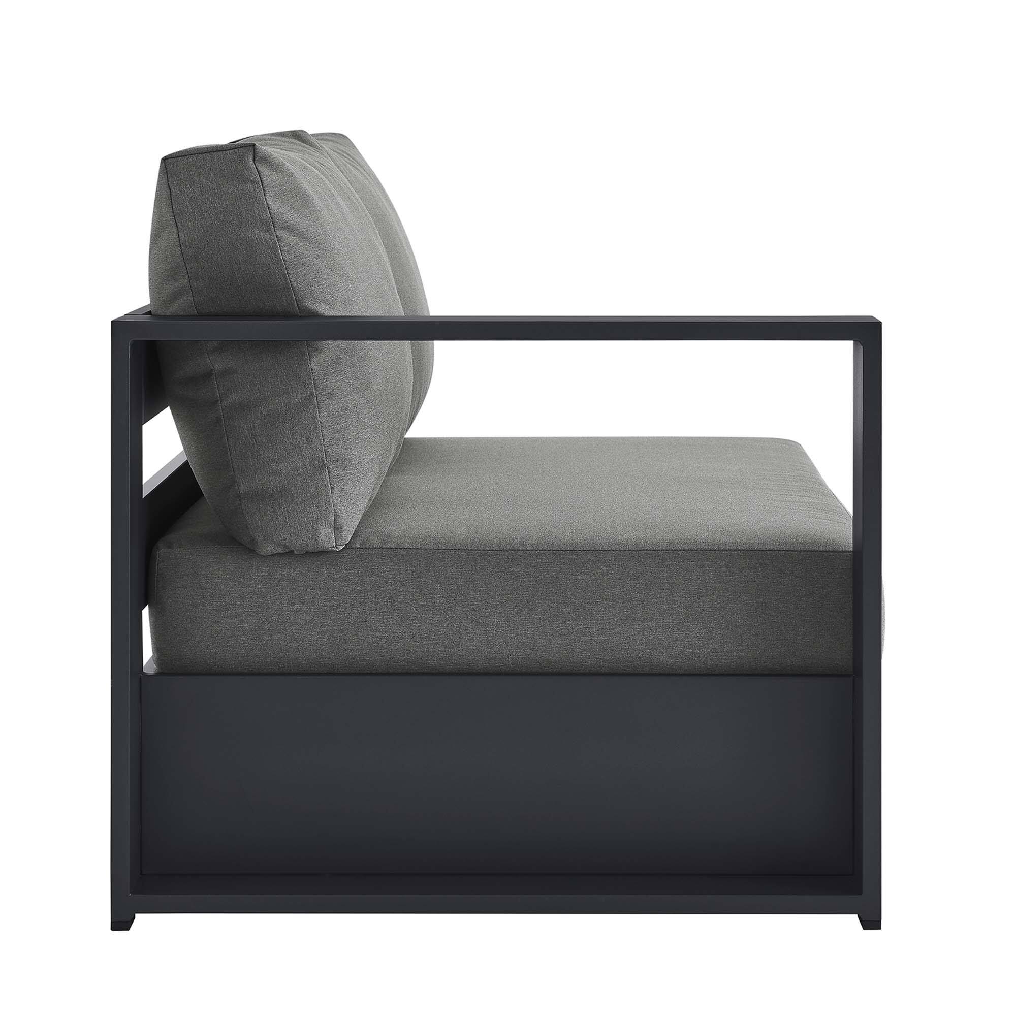 Alt View 2. Modway - Tahoe Outdoor Patio Powder-Coated Aluminum Modular Left-Facing Loveseat by Modway - Gray Charcoal.