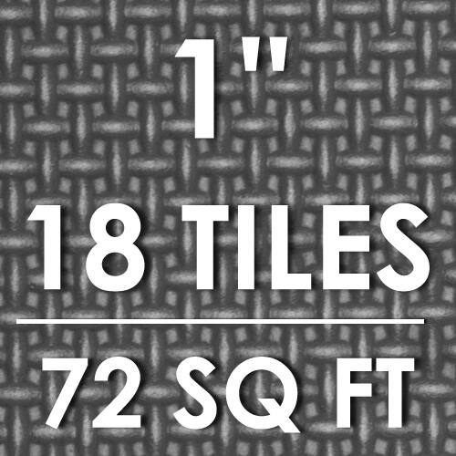 Alt View 3. ProsourceFit - ProsourceFit Weaved Pattern Exercise Puzzle Mat 1-in, 72 Sq Ft - 18 Tiles - Grey.