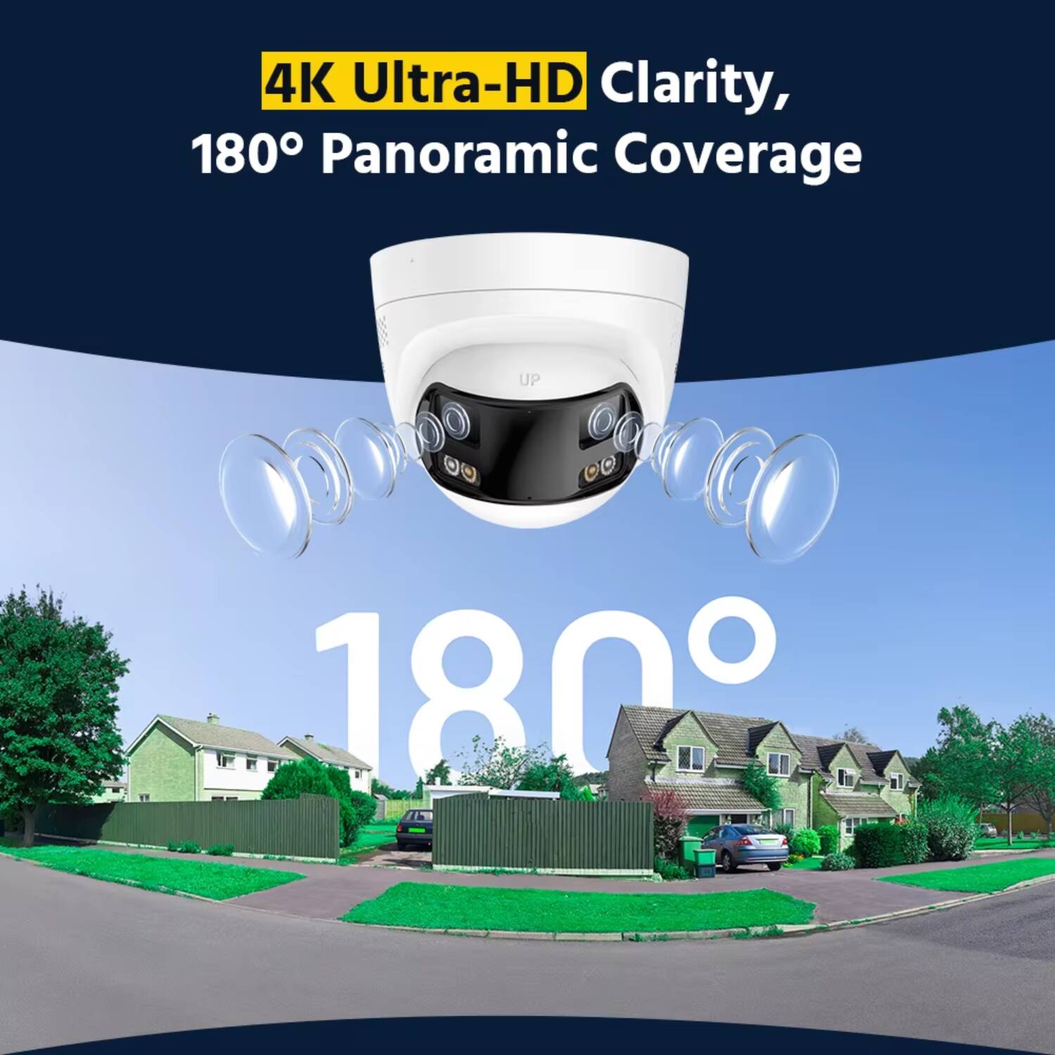 4K Ultra-HD Clarity, 180° Panoramic Coverage