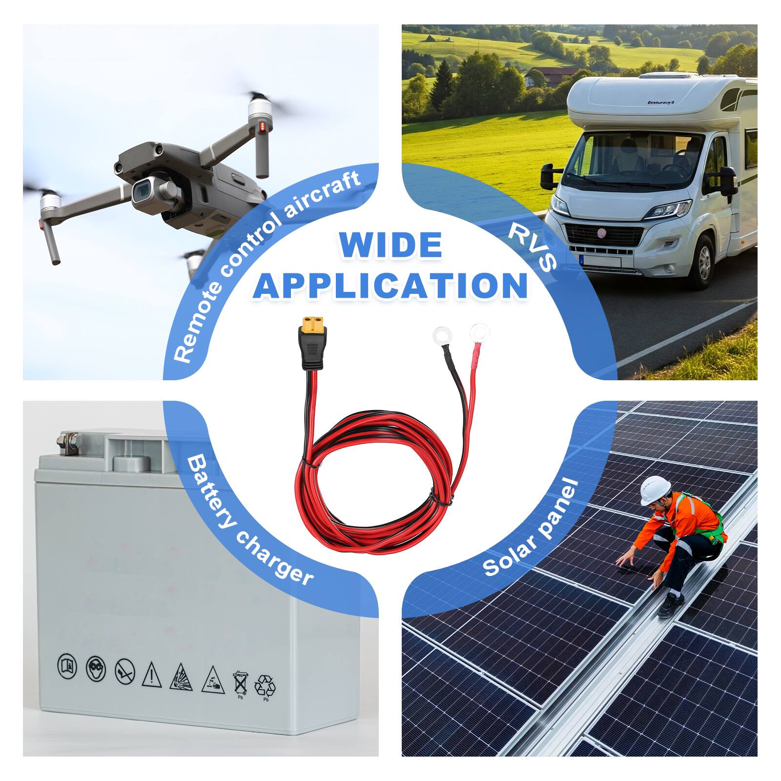 CCNd aircraft control WIDE RVS APPLICATION Remote Battery panel charger Solar