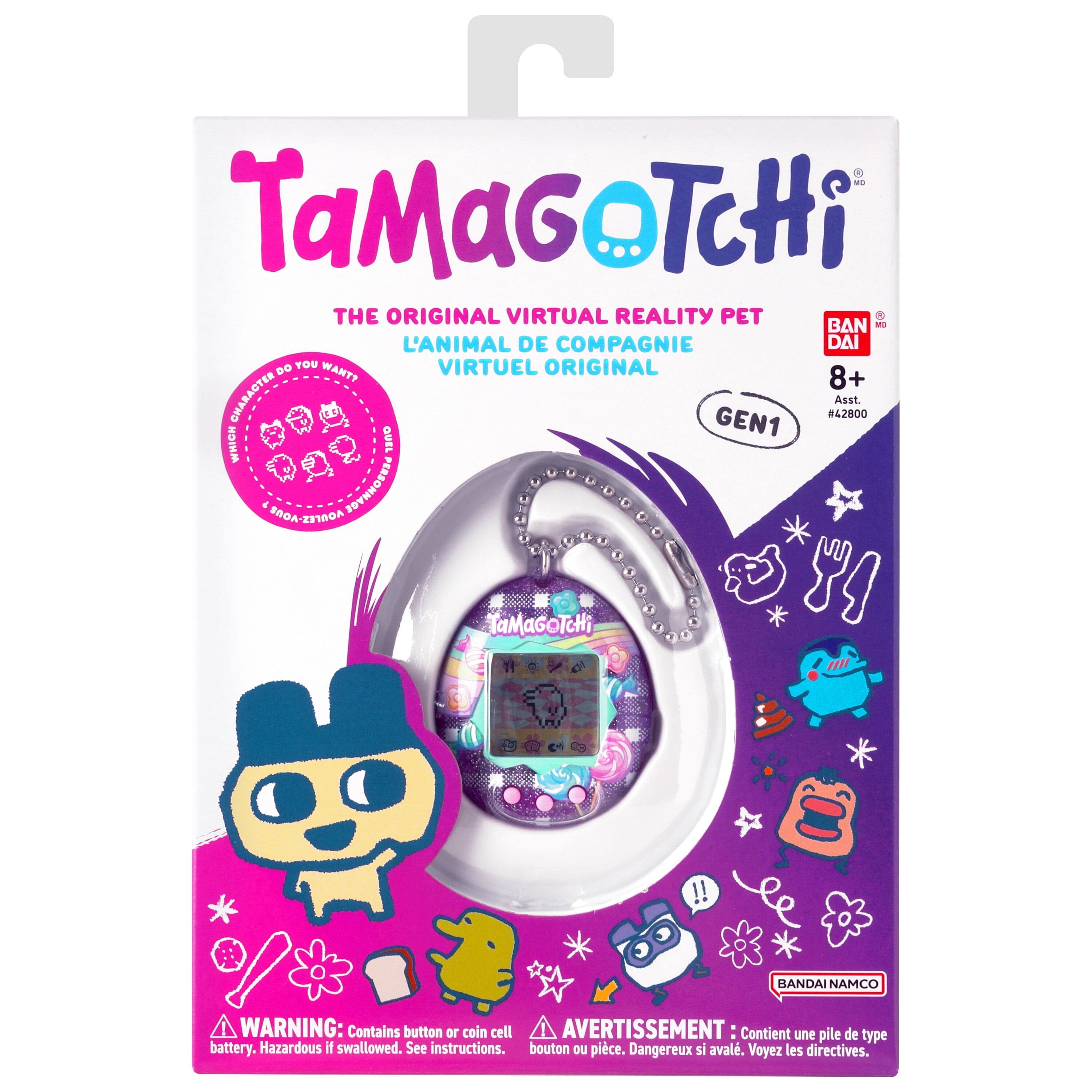 TaMaGoTcHi THE ORIGINAL VIRTUAL REALITY PET  
L'ANIMAL DE COMPAGNIE VIRTUEL ORIGINAL  
BAN DAI  
8+  
GEN1 #42800  
Asst.  

WARNING: Contains button or coin cell battery. Hazardous if swallowed. See instructions.  
AVERTISSEMENT: Contient une pile de type bouton ou pièce. Dangereux si avalé. Voyez les directives.