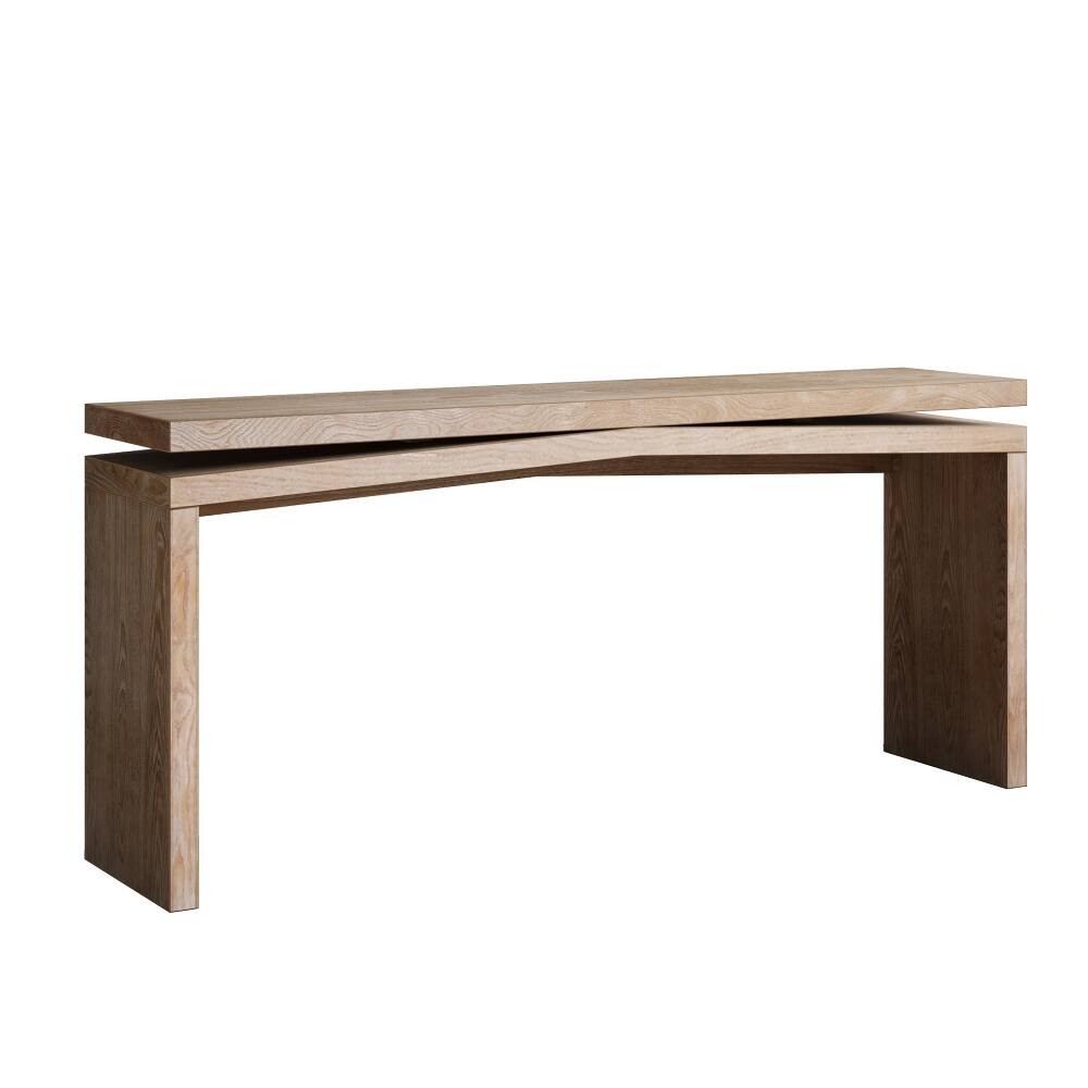 Alt View 6. Loheer - Loheer 65 inch rustic console table, long farmhouse entryway sofa table, antique natural - Antique Natural.