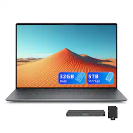 Dell - XPS 13.4" 2K Laptop,Snapdragon X Elite,32GB LPDDR5X,4TB SSD+1TB Dock Set,Qualcomm Adreno GPU,Wi-Fi 7,Win11 - Graphite