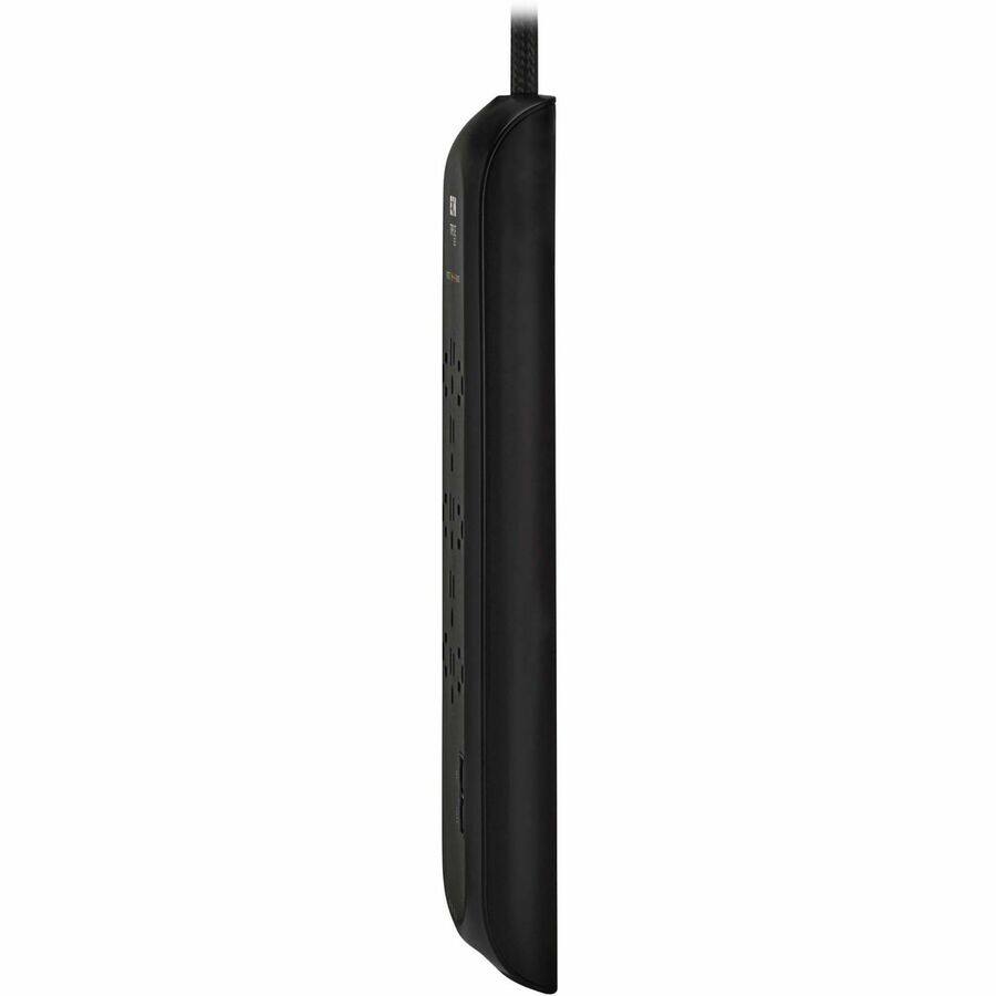 Alt View 2. Tripp Lite - Tripp Lite series Protect It! TLP118DBNET 11-Outlets Surge Suppressor/Protector - Household Electronic, Phone, Tablet - Black.