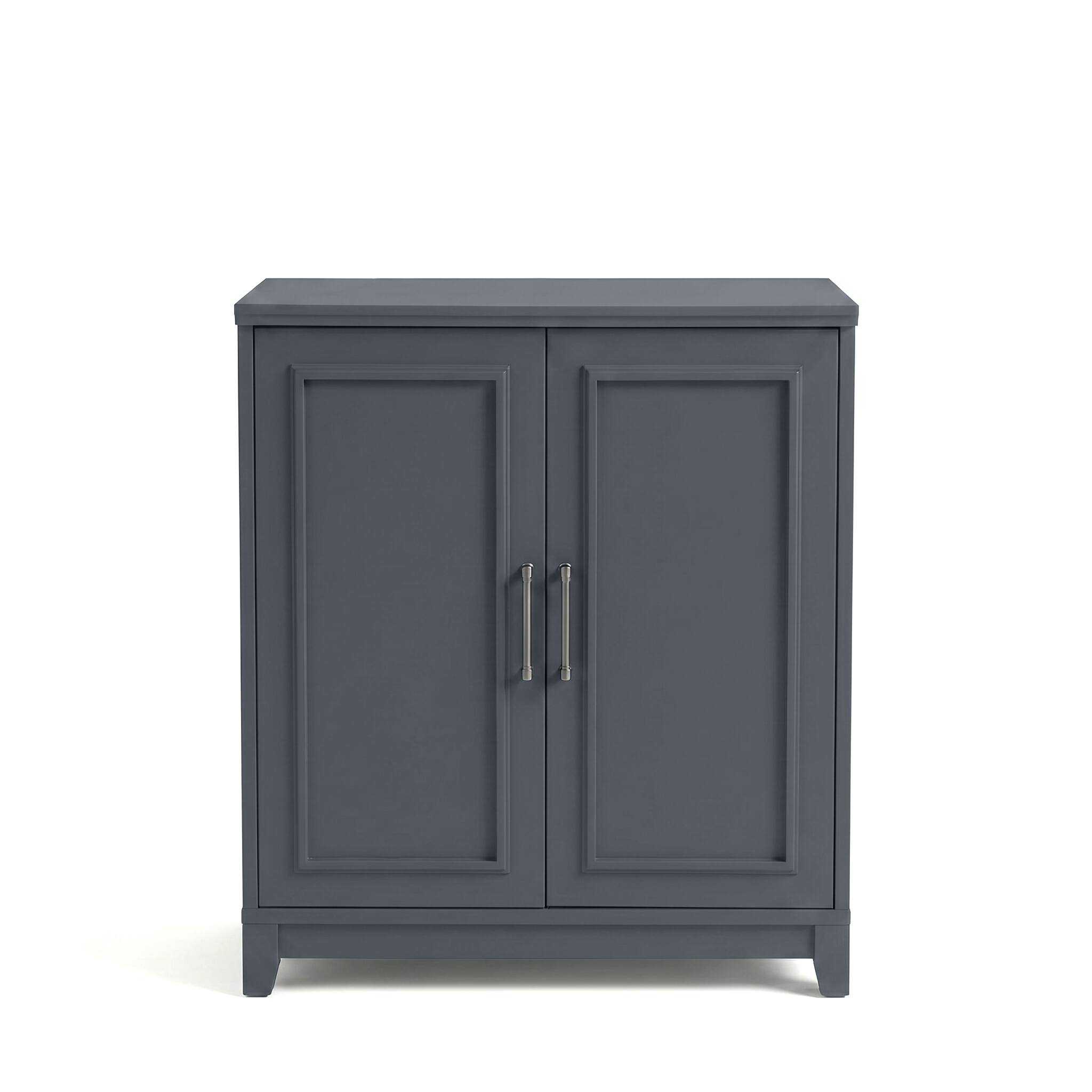 Alt View 10. Martha Stewart - Lily Pond Set of 2 Modular Storage Cabinets with Adjustable Shelf, Soft-Close Doors, Solid Wood Frames and Legs - Slate Blue Frame/Gunmetal Hardware.